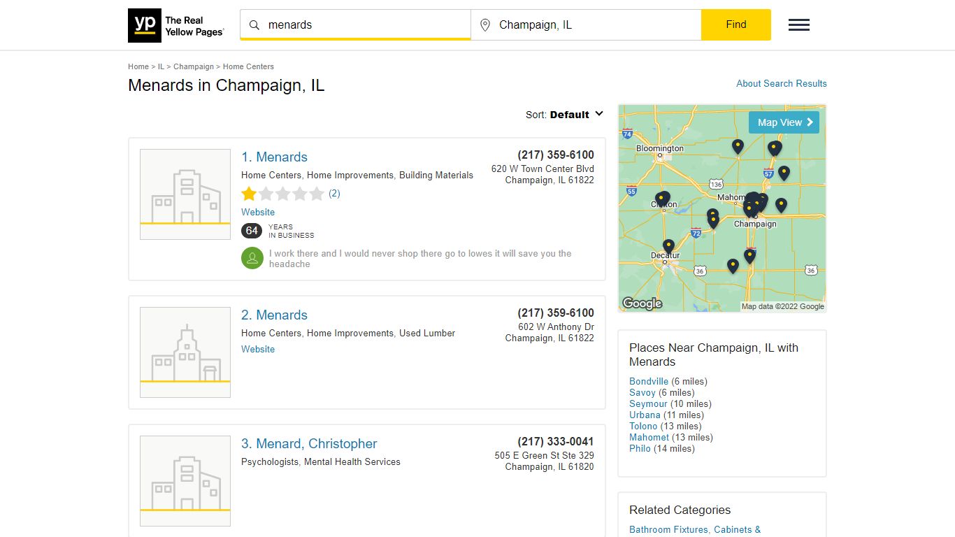 Menards Locations & Hours Near Champaign, IL - YP.com